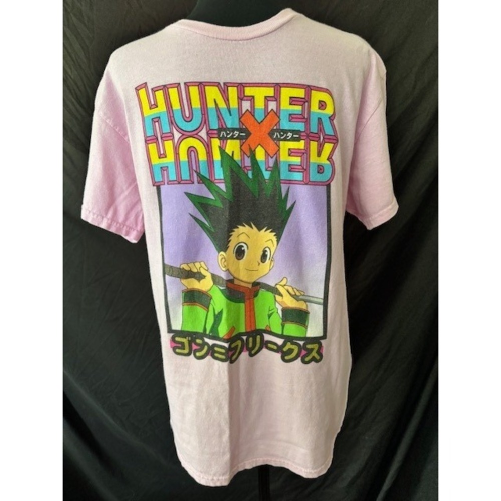 Hunter x Hunter Gon Freecss Graphic T-Shirt Light Pink Anime Mens Small Medium